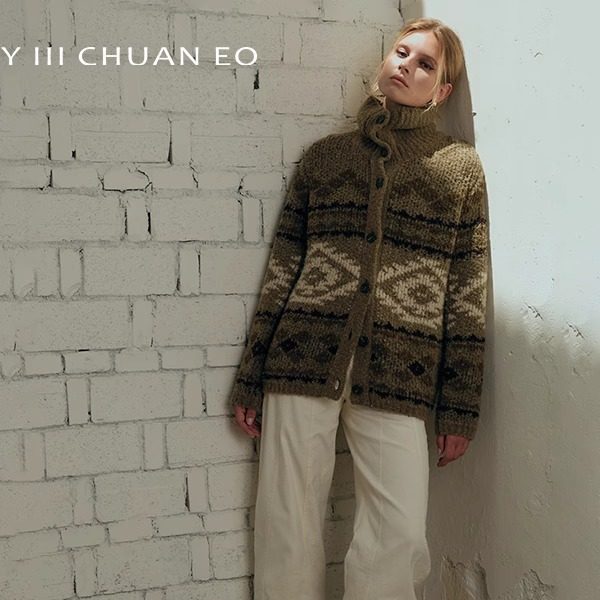 Y III CHUAN EO 一川秋冬抗起球北极绒复古费尔岛毛衣开衫外套,女装/女士精品,时尚套装,淘宝优惠券,粉丝福利购,淘宝优惠卷