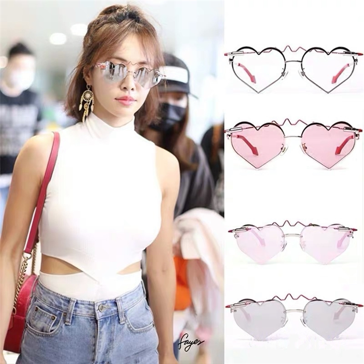 爱心太阳心形平光眼镜周扬青同款