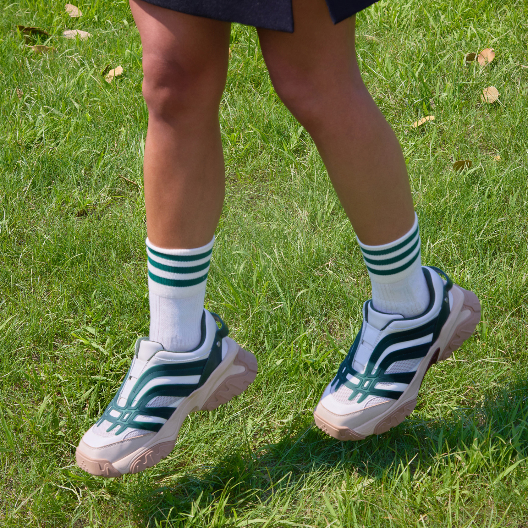 赵今麦同款lost in echo流线机能厚底银色老爹鞋运动翘头合集