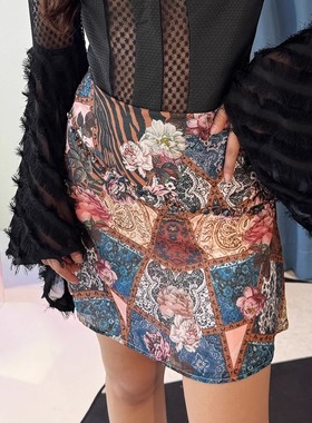 3折清货 Asilio镂空透视蝴蝶喇叭袖连体衣ATOIR复古印花半裙