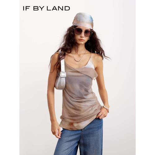 IF BY LAND 设计师品牌 2026春夏新品多色摄影闪葱网纱吊带上衣女