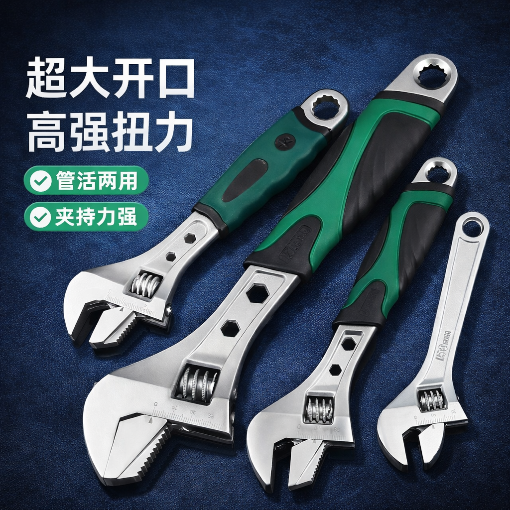 多功能活口扳子搬手掰手工具活头板手活嘴小活动扳手活板子帮手