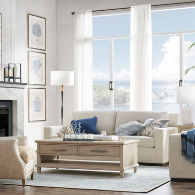 harbor美式奶油风雪尼尔布艺沙发