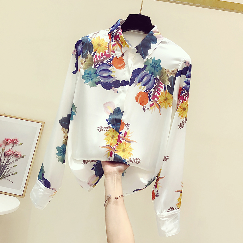 直筒时尚长袖雪纺衫春秋新款