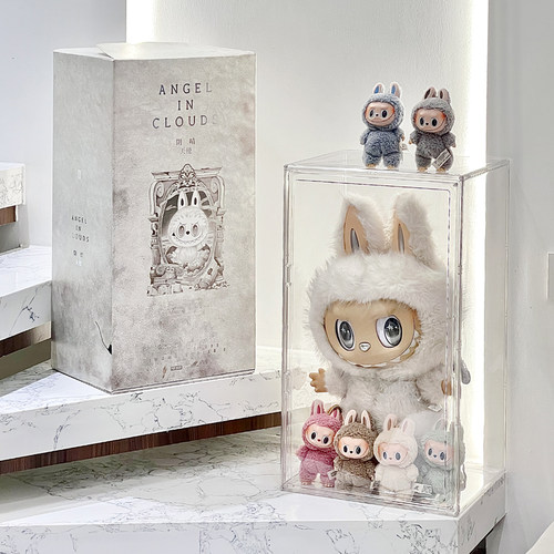 泡泡玛特盲盒手办透明防尘展示盒