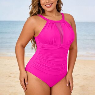 连体泳衣收腹泳衣 加大码 2026年爆款 女式