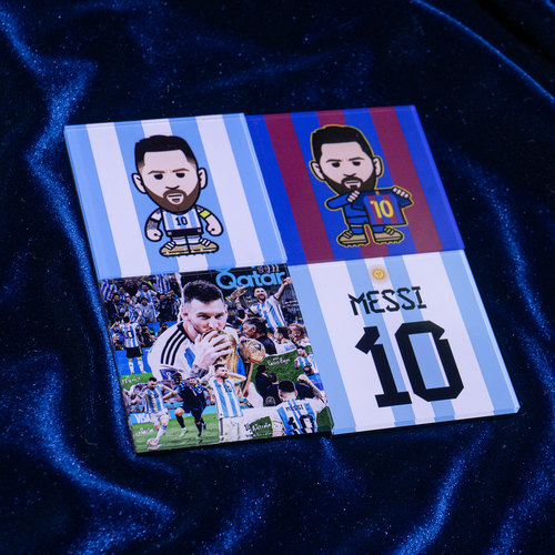 梅西阿根廷巴萨亚克力冰箱贴徽章装饰磁贴创意足球球迷周边