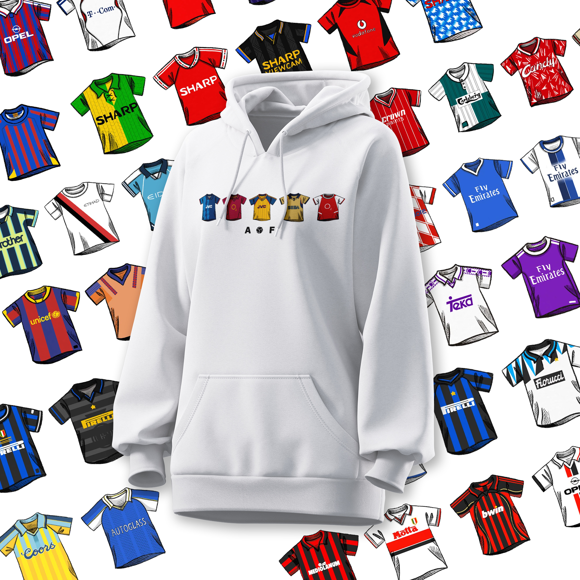 经典球衣图案连帽卫衣阿森纳曼联曼城切尔西利物浦巴萨皇马拜仁