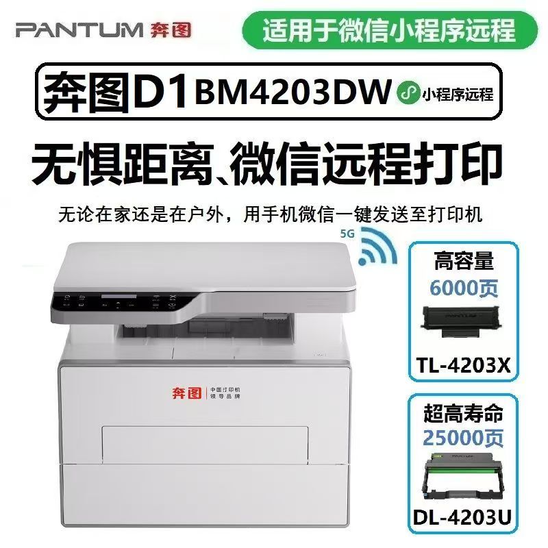 奔图D1黑白激光打印自动双面打印