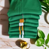 白黄条休闲裤 中绿色双白条收口校裤 男女通用中小学生白粗条运动裤