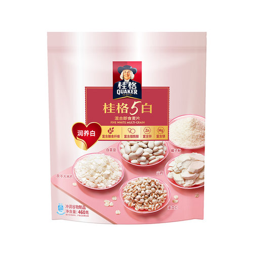 【新品】桂格5白混合即食燕麦片袋装罐装冲饮营养早餐代餐 - 封面