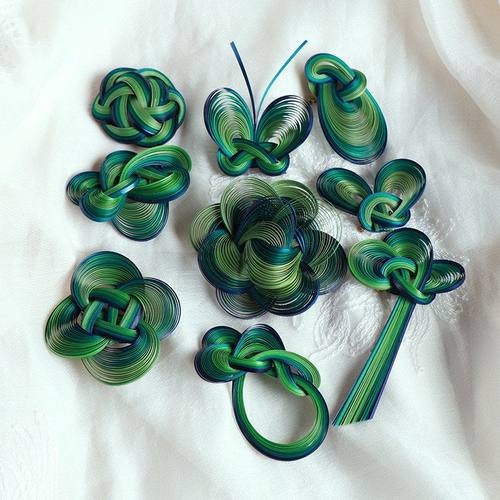 只此青绿非遗手工竹编胸针耳环旗袍汉服发饰发夹竹制品竹首饰胸花