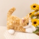 仿真花纹猫咪玩偶毛绒玩具小猫猫公仔趴趴橘猫狸猫花猫布娃娃礼物