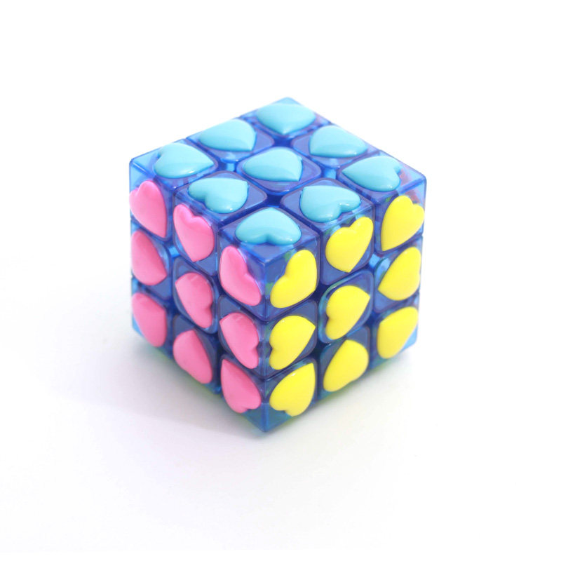 THREE-ORDER TRANSPARENT RUBIKS CUBE LOVE RUBIKS CUBE GIFT CONCAVE AND CONVEX CREATIVE RUBIKS CUBE TOY STRESS RELIEF ORNAMENTS
