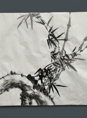手绘水墨竹子中国画廉洁字画定制