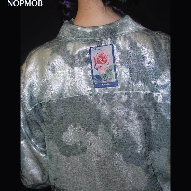 NOPMOB宽松短袖亮闪闪短袖衬衫