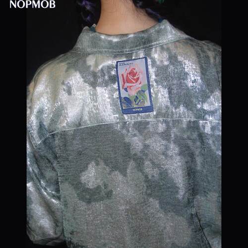 NOPMOB宽松短袖亮闪闪短袖衬衫