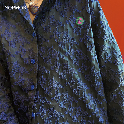 NOPMOB立体玫瑰重工面料衬衫