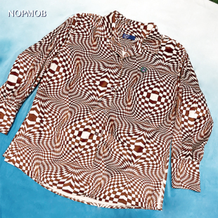 女 魔幻扭曲黑白棋盘格子波普艺术感宽松小众衬衫 NOPMOB 视觉错误