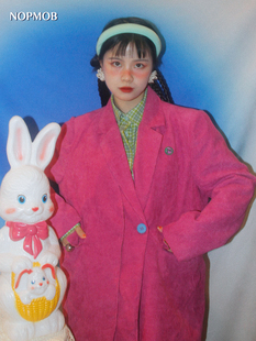 NOPMOB 设计感千禧复古小众上衣外套女 复古vintage条纹灯芯绒西装