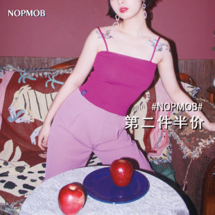 显瘦细原创背心女 NOPMOB树莓紫纯色性感修身 吊带小背心夏季 新款