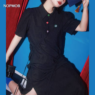 NOPMOB 新中式改良旗袍 原创抽绳解结构设计感小众显瘦a字连衣裙