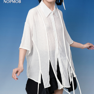 衬衫 NOPMOB 短袖 小众高级感垂顺极简下摆宽松新款 女夏 不规则流苏