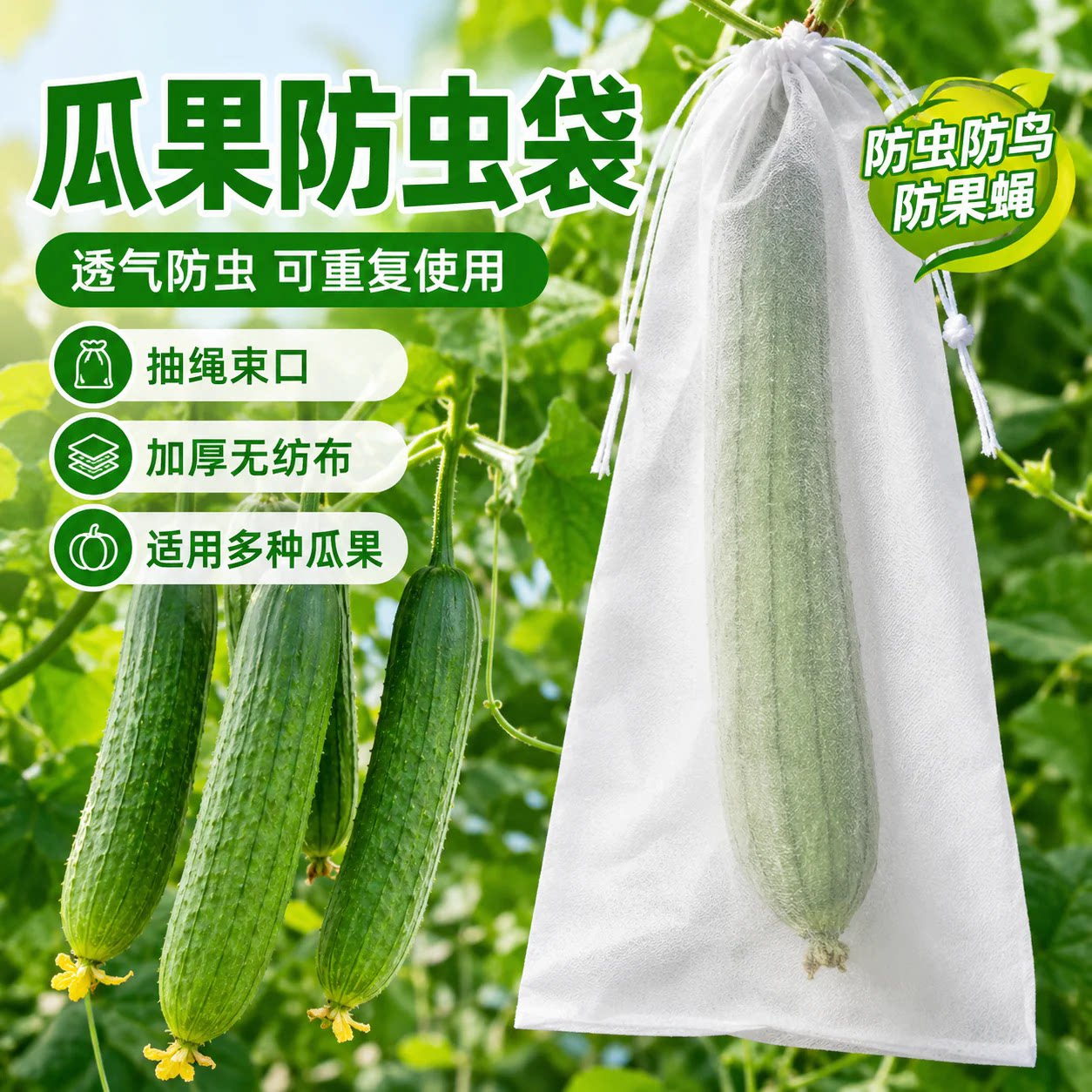 丝瓜套袋瓜果防虫袋保护袋专用套瓜袋苦瓜水果黄瓜防虫网袋子蔬菜