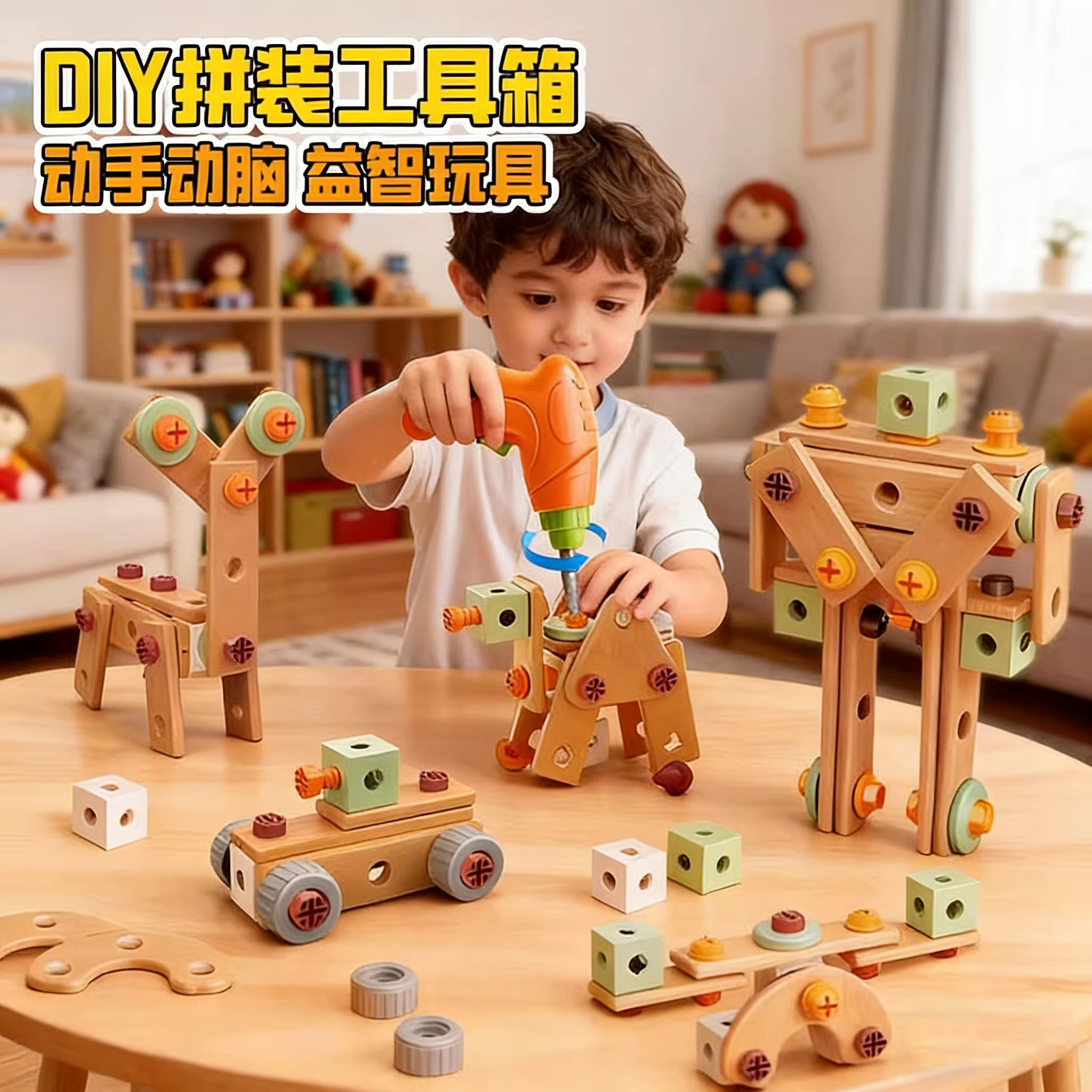 德国儿童玩具益智3到6岁拧螺丝积木拼装男孩智力男童大脑思维训练
