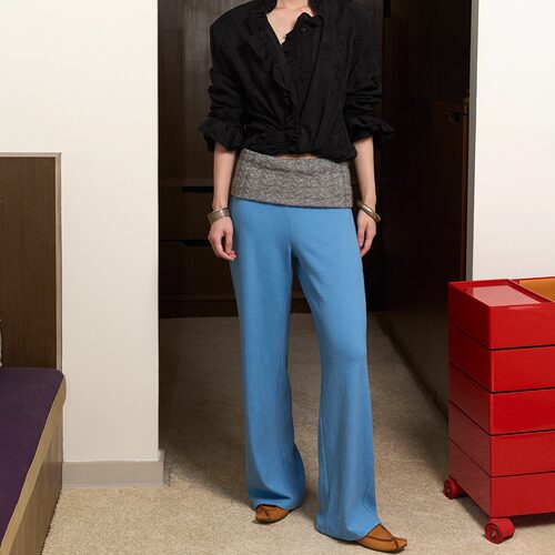 ENKSH针织腰封直筒长裤卫裤