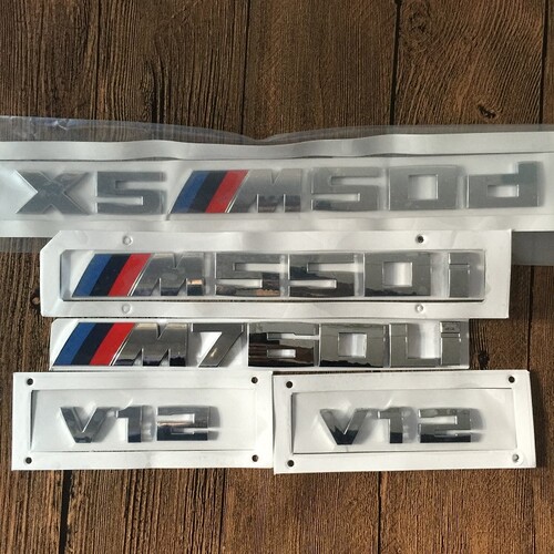 宝马新7系5系改装V12叶子板侧标M760Li车标志M550i X6M50d后尾标