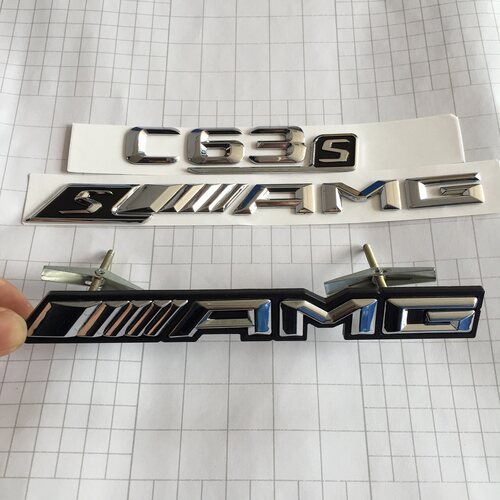 适用奔驰车标C63S CLA45 CLS63 E63 SAMG数字标后尾标志AMG中网标