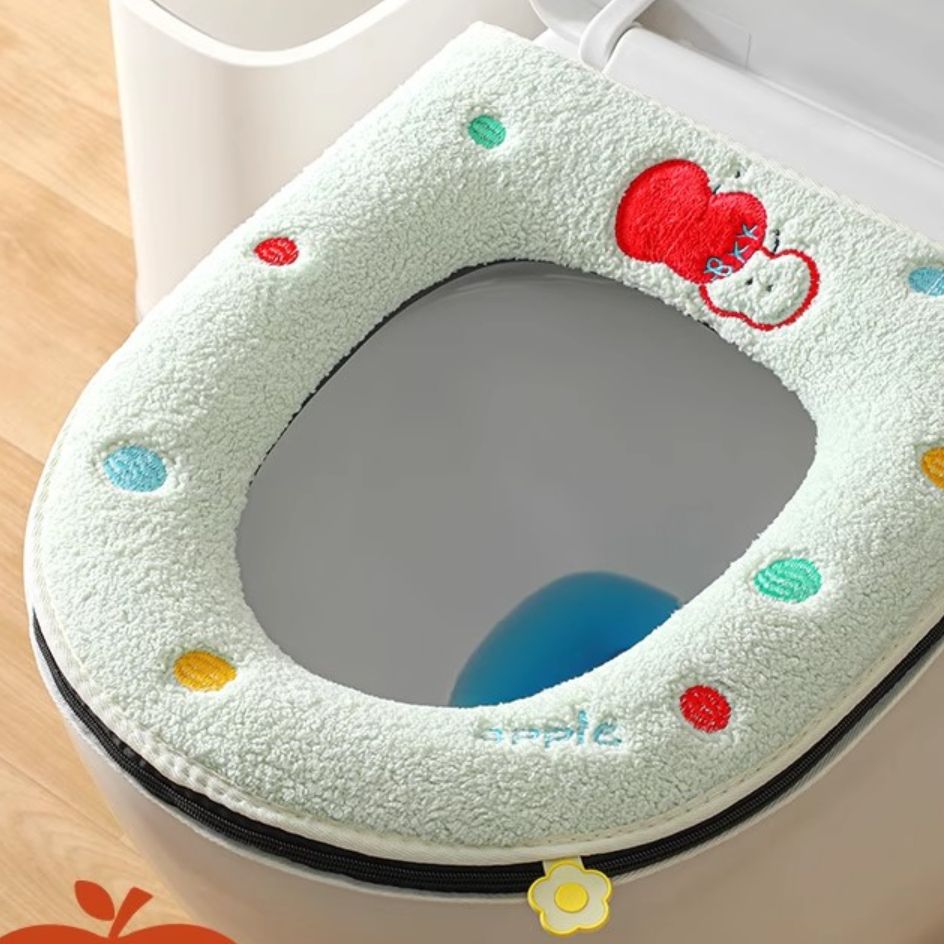 加厚可爱卡通毛绒马桶坐垫家用冬季水洗四季通用垫圈坐便器垫子