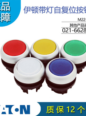 EATON伊顿穆勒M22-DL-B/G/R/Y/W带灯复位按钮 蓝绿红黄白色 正品