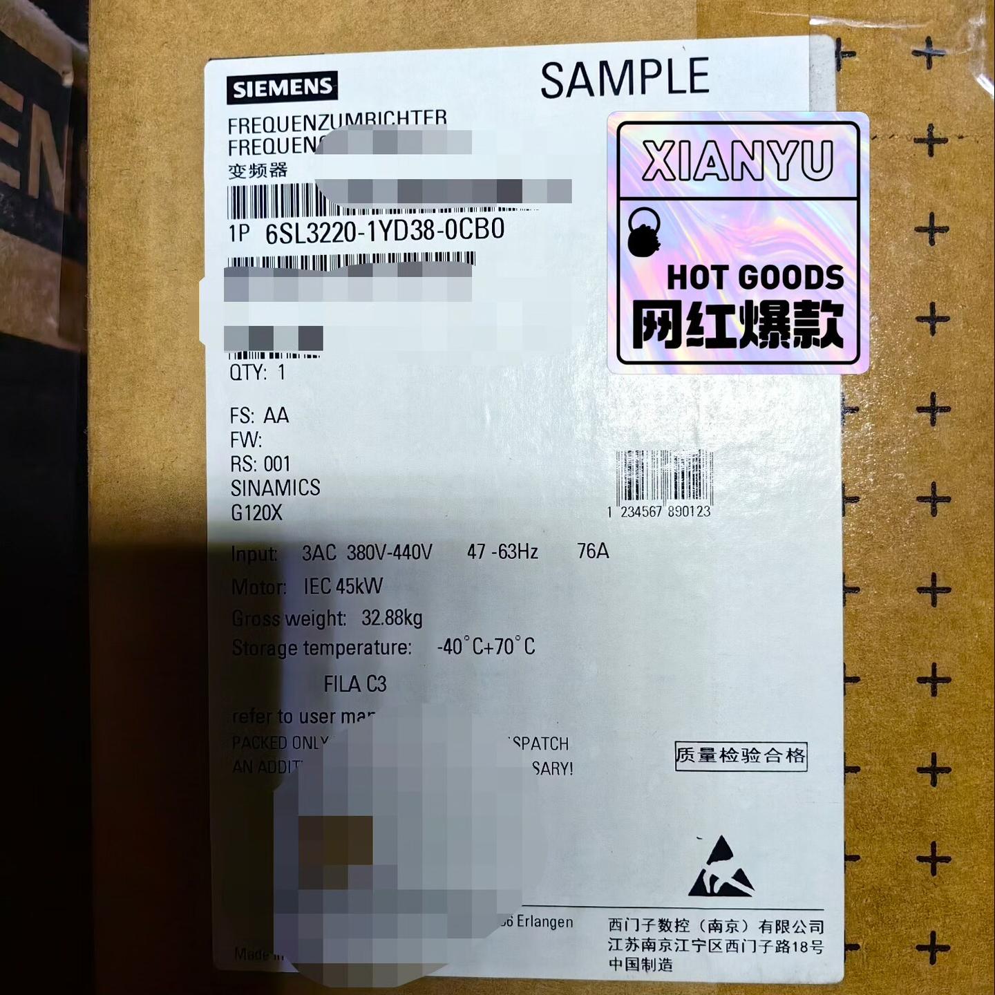 6SL3220-1YD38-0CB0实物图