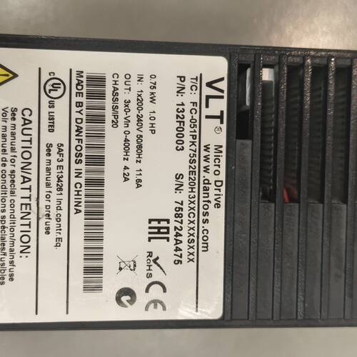 丹佛斯VLT Micro Drive变频器 型号132F00