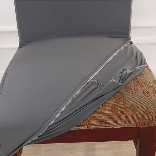 Solid Color Restaurant Four-Season Elastic Backrest Integrated Chair Cover Household Simple Dining Table Chair Cover Stool Seat Cover Blanket