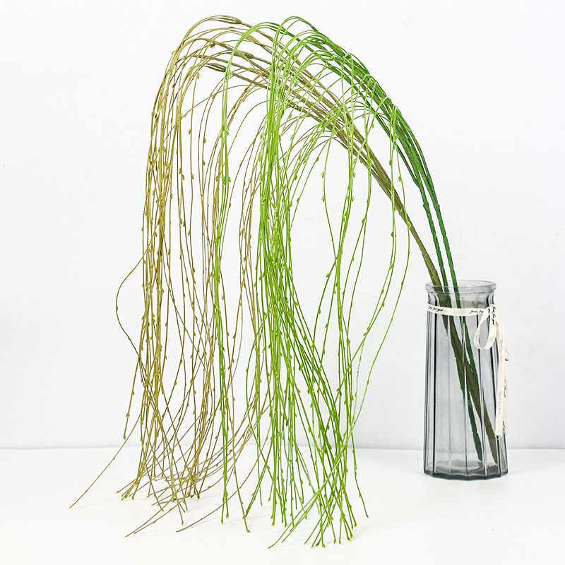 新款直销仿真芽柳草壁挂藤蔓 室内外植物墙插件配饰 垂柳柳条绿色