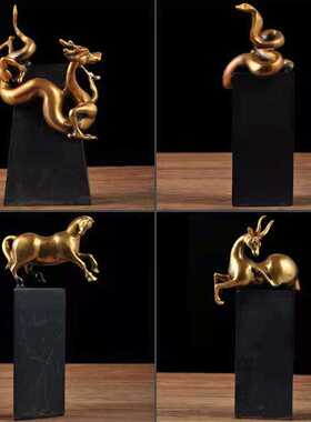 新款直销黄铜十二生肖摆件全套青铜鼠牛虎兔龙蛇马羊猴鸡狗猪工艺