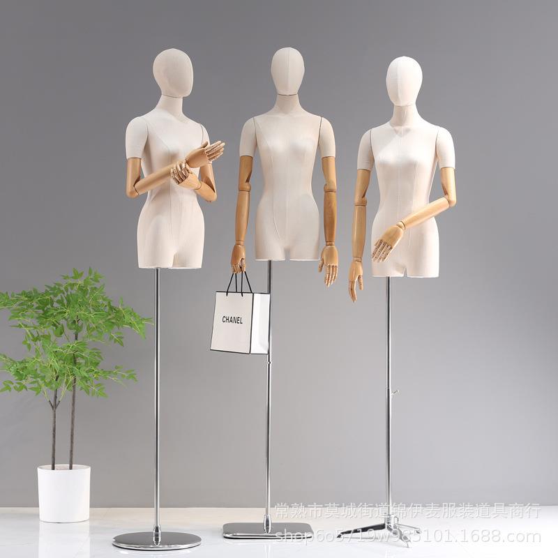 新款直销服装店高档竹节麻女婚纱模特橱窗展示架模特道具女装半身