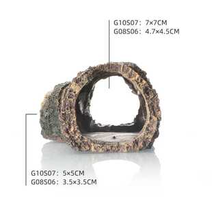 新款直销鱼缸装饰造景水族箱布景树脂工艺品摆件木桶木头树木残骸