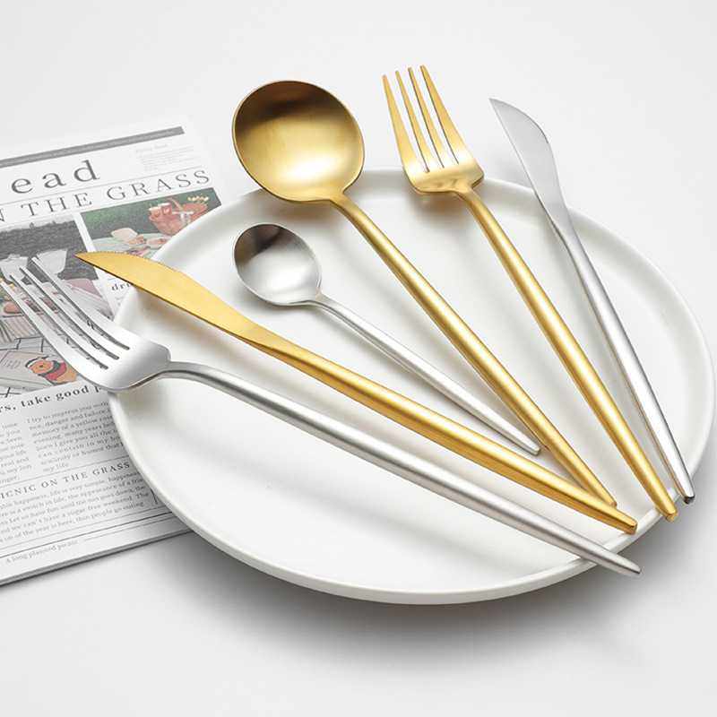 新款直销葡萄牙餐具刀叉勺 304不锈钢拉丝哑光高颜值ins风网红餐,餐饮具,西餐餐具套装,淘宝优惠券,粉丝福利购,淘宝优惠卷