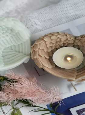 新款直销丘比特之心恶魔家居车载设计守护天使之翼烛台翅膀烛台摆