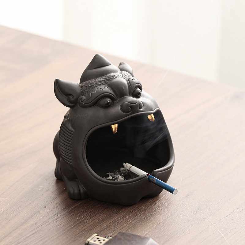 新款直销家用可爱烟灰缸创意个性潮流车载防风防飞灰陶瓷大烟缸可