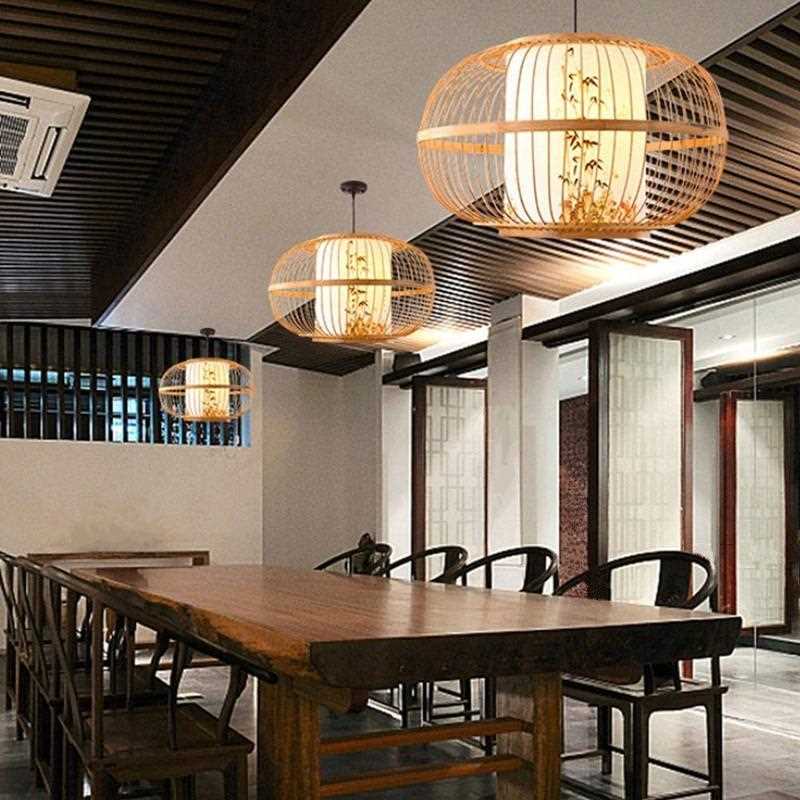 新款直销中式灯笼吊灯鸟笼灯饰日式创意个性餐厅竹艺竹编饭店火锅