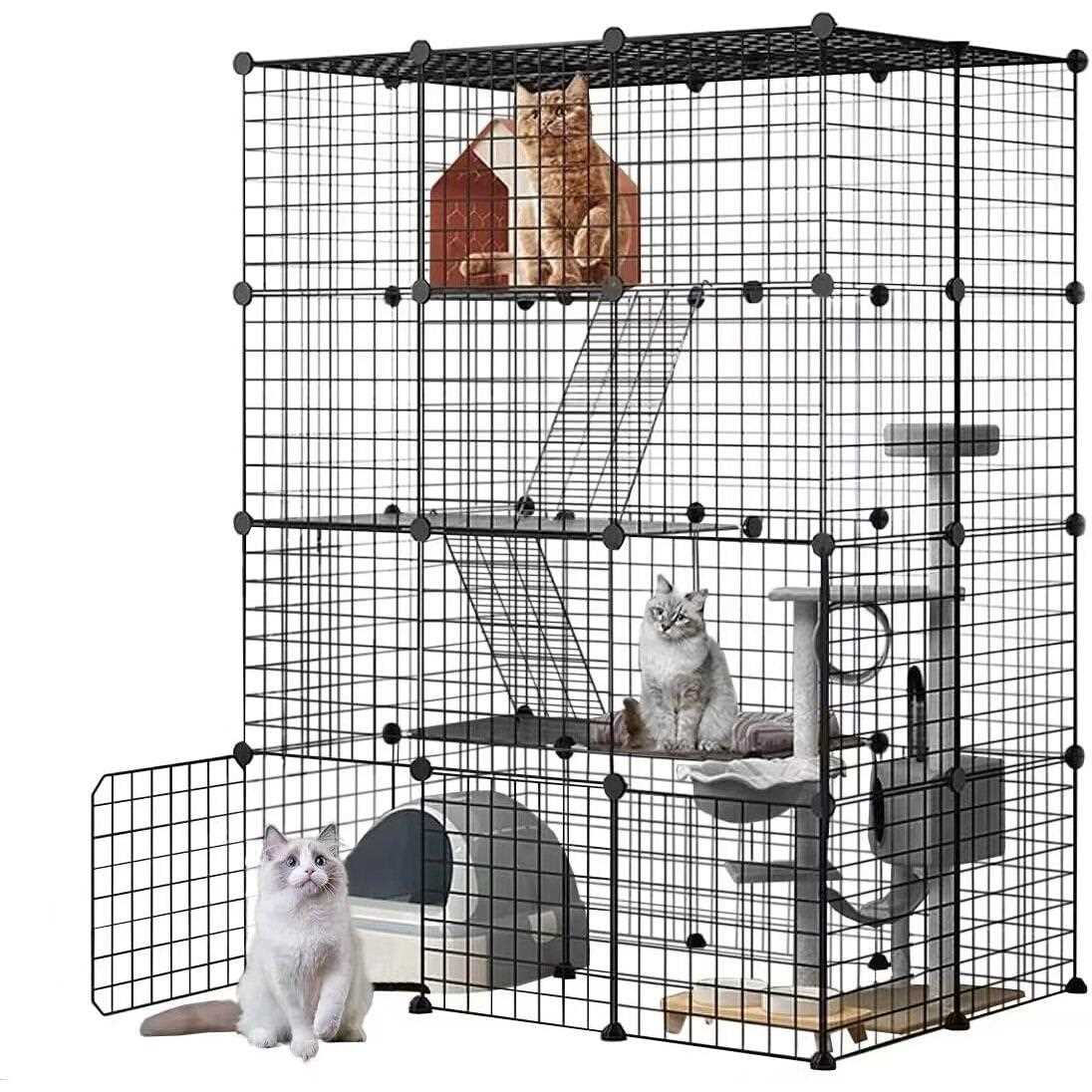 新款直销工厂猫笼狗笼别墅豪华宠物笼子透明拆装组装折叠围栏铁网