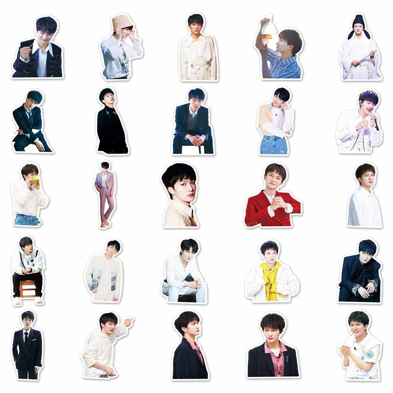 新款直销50张周深明星潮流行李箱贴纸涂鸦贴纸笔记本时尚滑板车冰