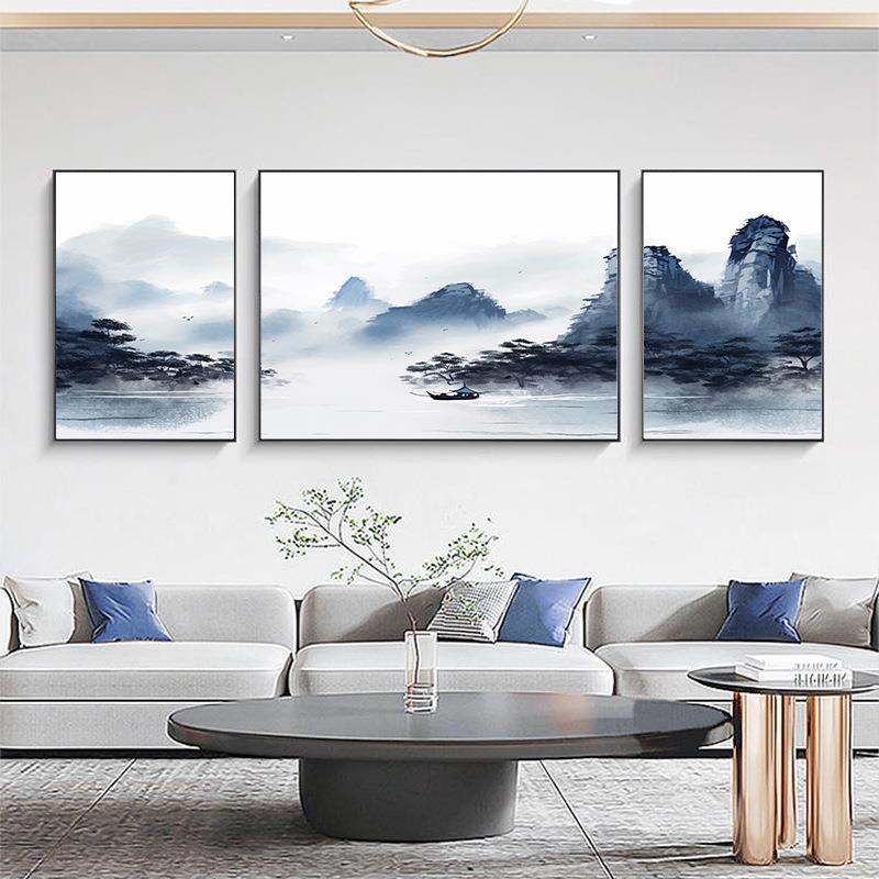 新款直销晶瓷画现代简约玄关挂画客厅背景墙三联画走廊过道壁画水