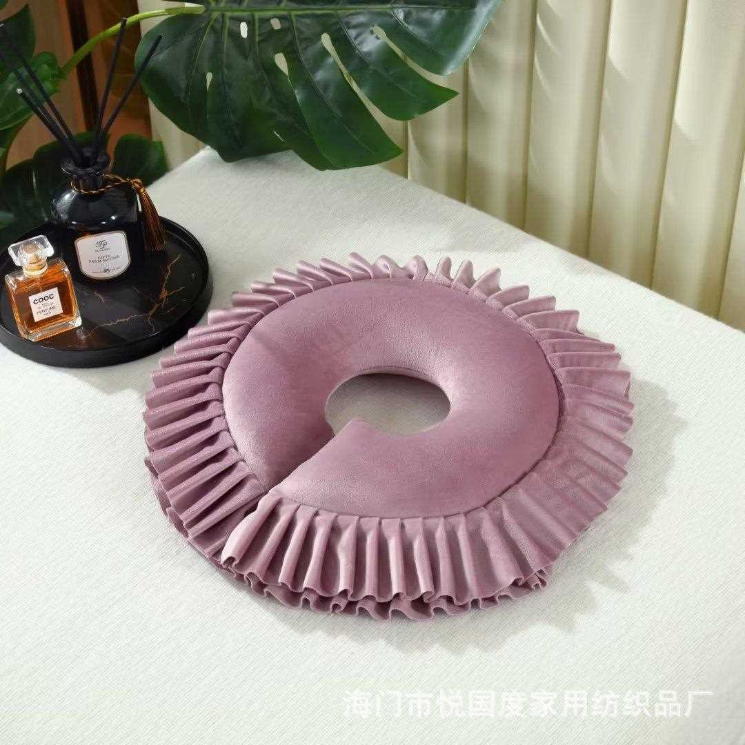 新款直销美容院美容按摩趴枕脸枕纯色乳胶枕理疗床专用颈椎枕U形