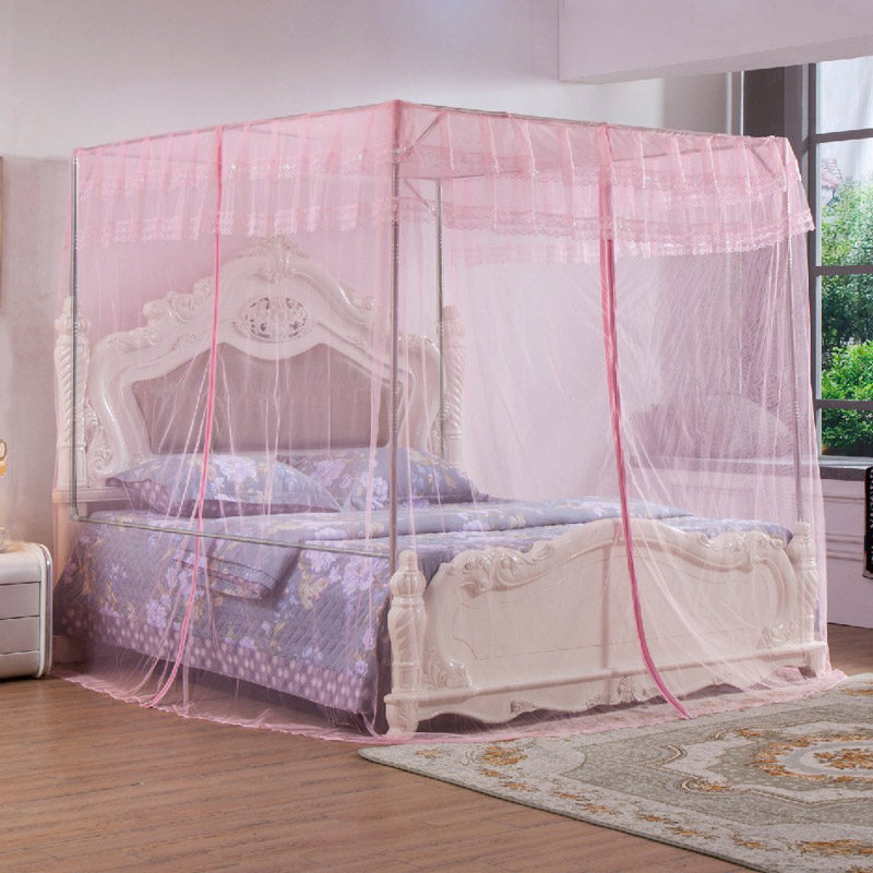 蚊帐不锈钢坐床式榻榻米三开门家用宫廷免打孔1.2m/1.5米支持订做